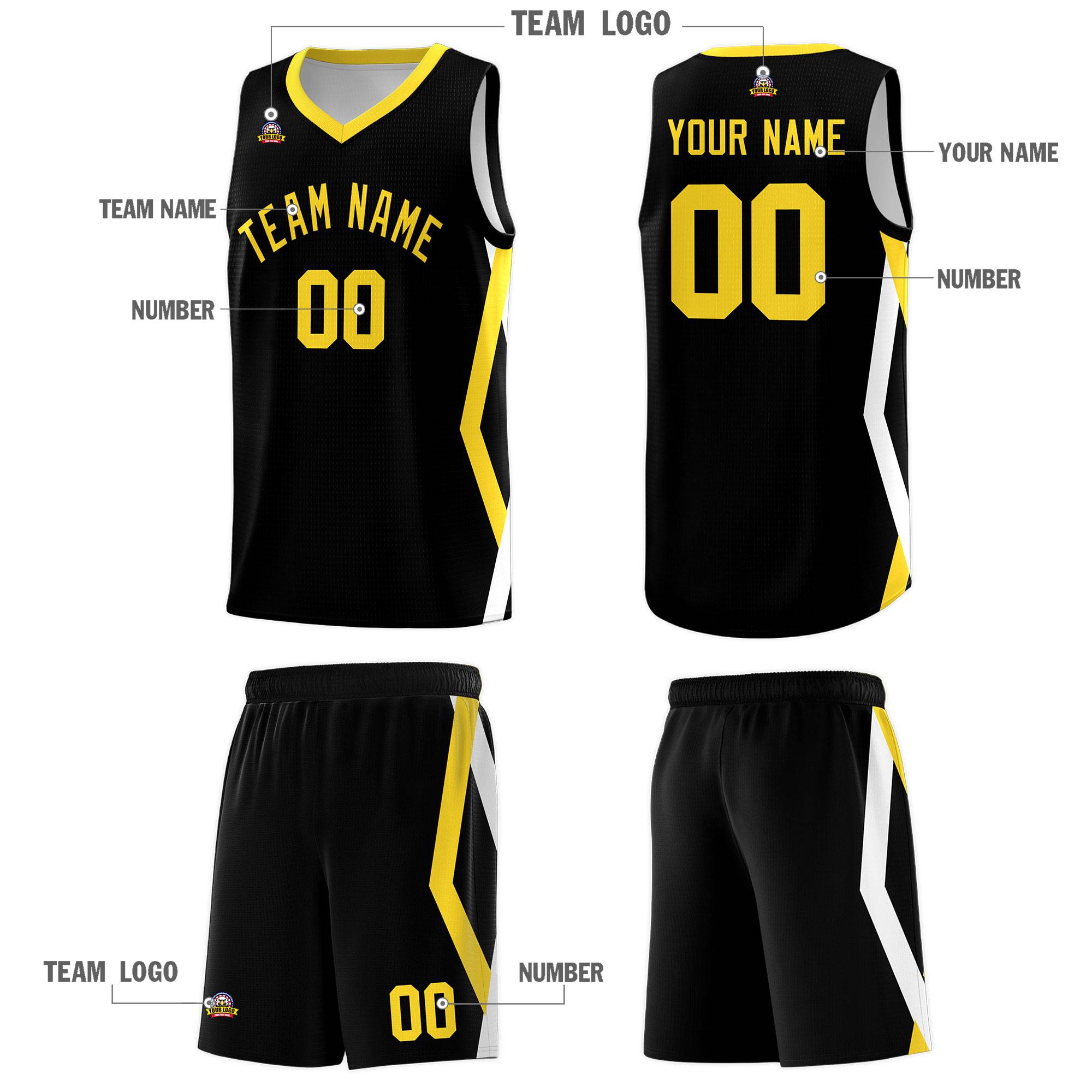 Custom Black Side Rhombus Graffiti Pattern Kits Basketball Jersey|KXKSHOP