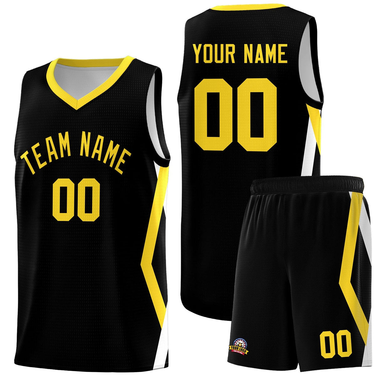 Custom Black Side Rhombus Graffiti Pattern Kits Basketball Jersey|KXKSHOP
