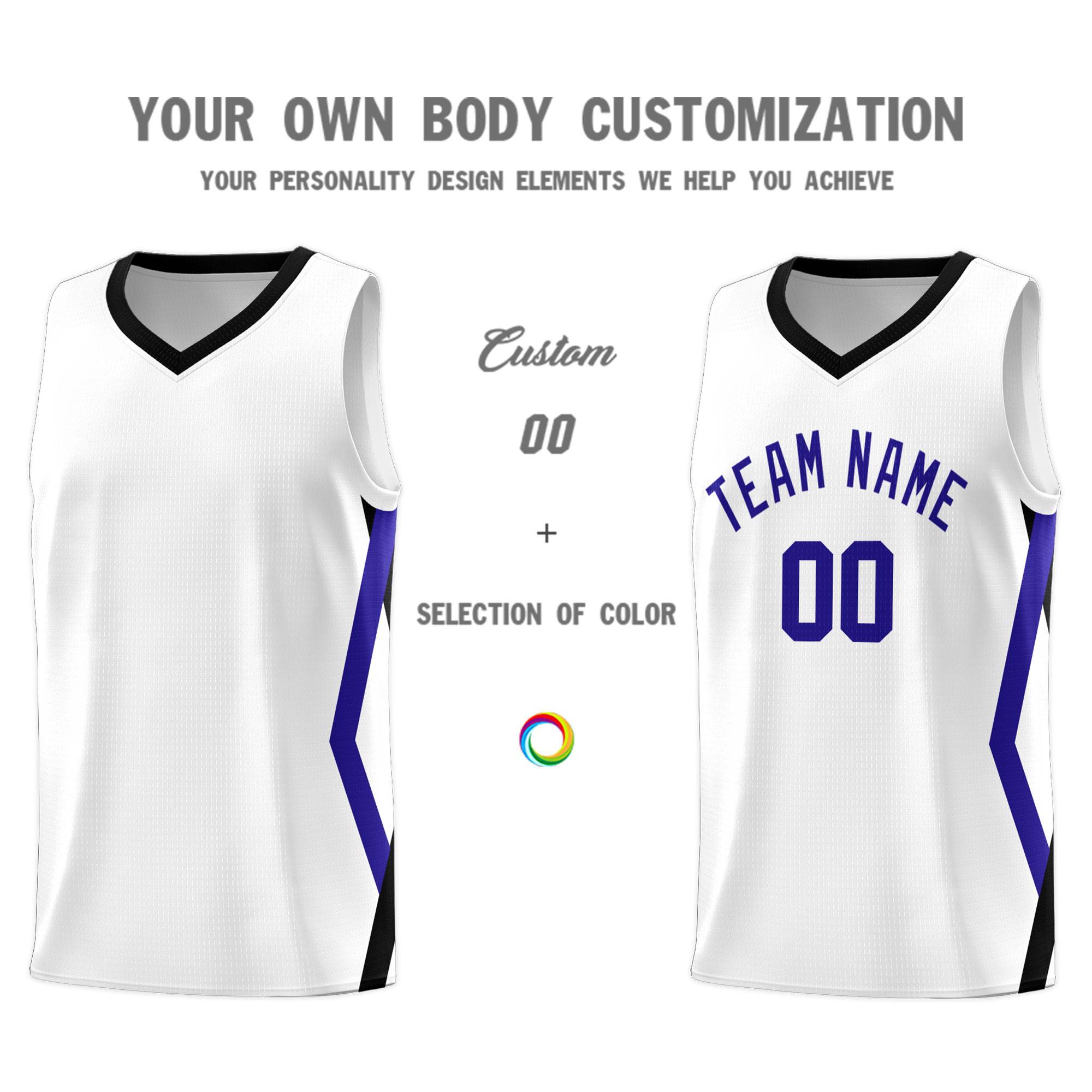 Custom White Side Rhombus Graffiti Pattern Kits Basketball Jersey|KXKSHOP