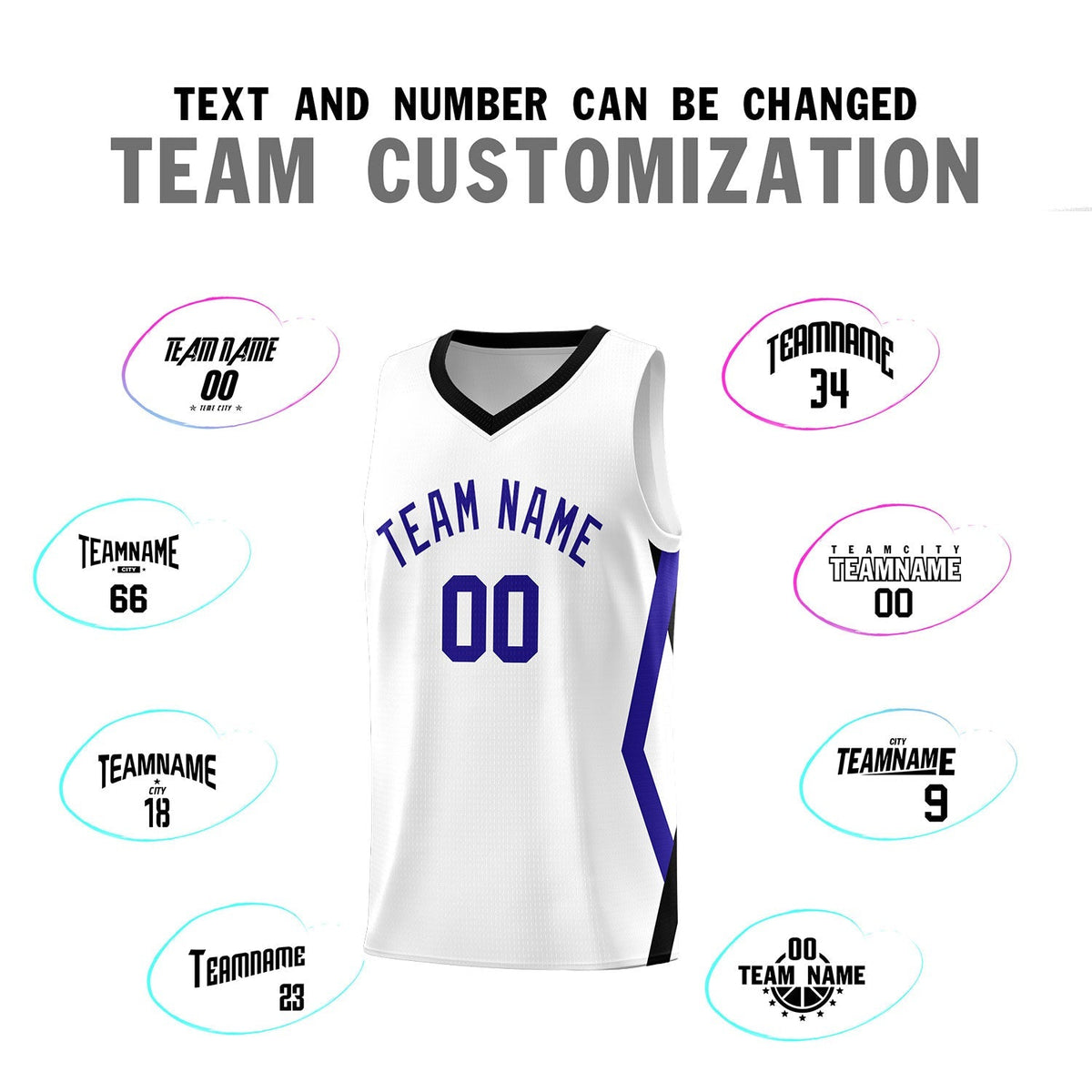 Custom White Side Rhombus Graffiti Pattern Kits Basketball Jersey|KXKSHOP