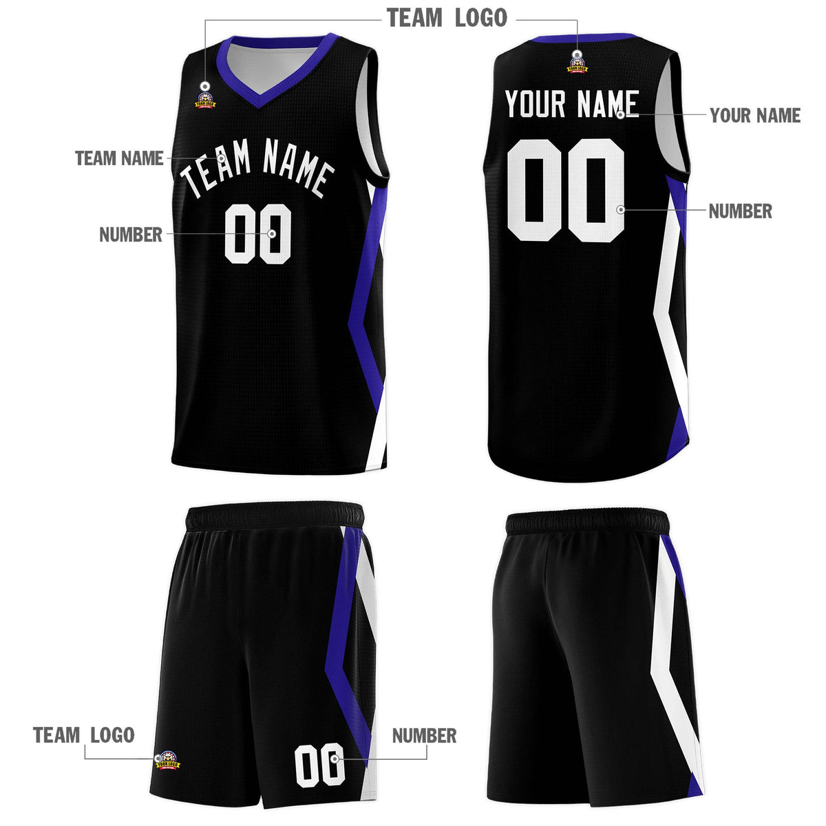 Custom Black Side Rhombus Graffiti Pattern Kits Basketball Jersey|KXKSHOP