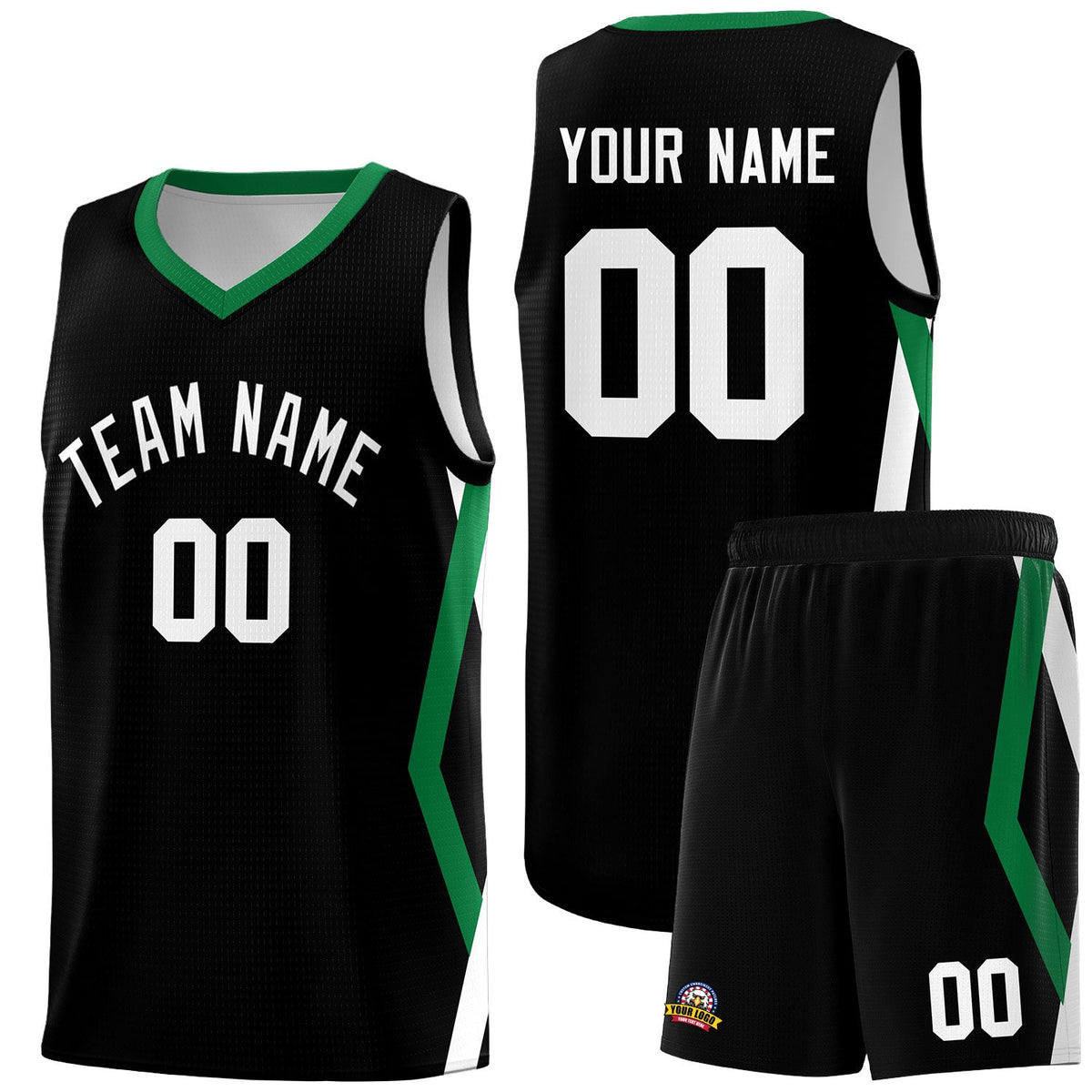 Custom Black Side Rhombus Graffiti Pattern Kits Basketball Jersey|KXKSHOP