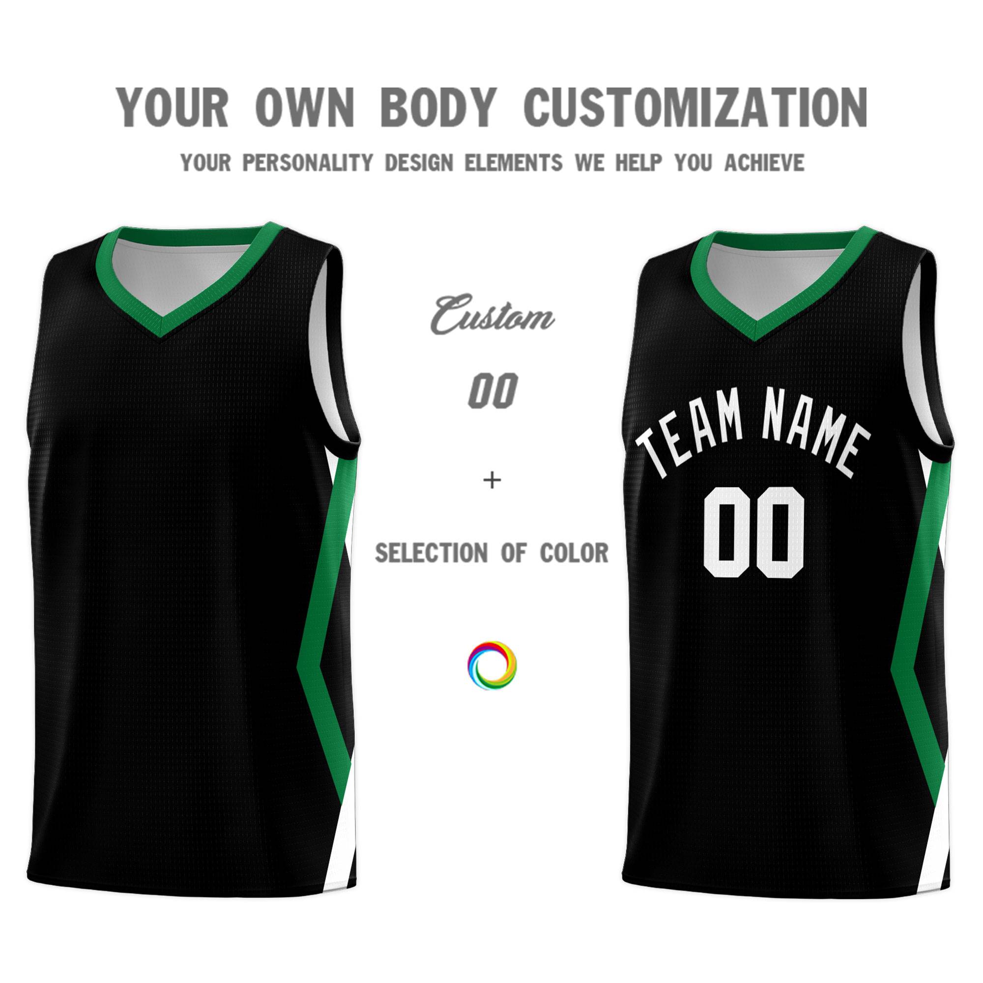Custom Black Side Rhombus Graffiti Pattern Kits Basketball Jersey|KXKSHOP