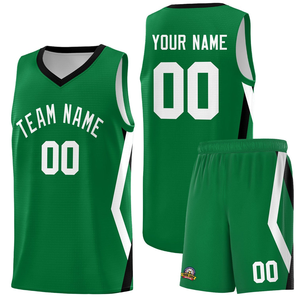 Custom Kelly Green Side Rhombus Graffiti Pattern Kits Basketball Jersey|KXKSHOP