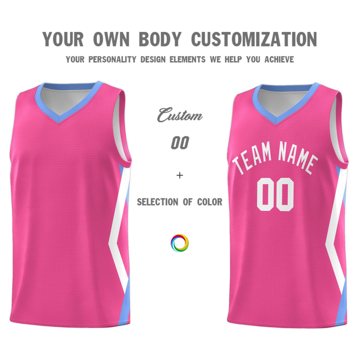 Custom Pink Side Rhombus Graffiti Pattern Kits Basketball Jersey|KXKSHOP
