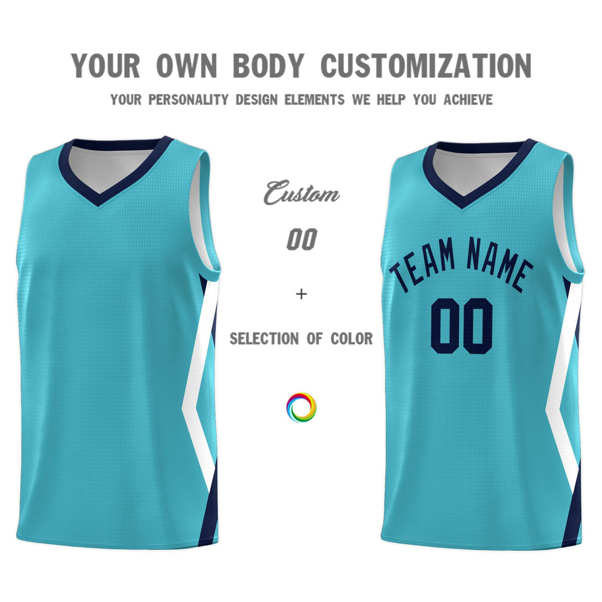 Custom Sky Blue Side Rhombus Graffiti Pattern Kits Basketball Jersey|KXKSHOP