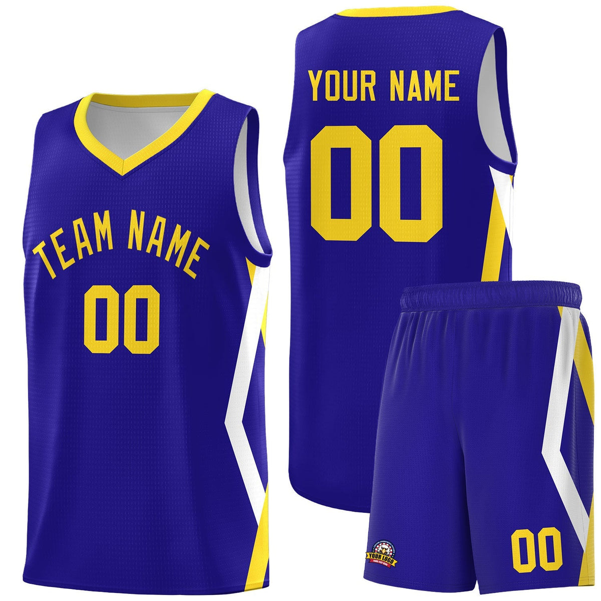 Custom Royal Side Rhombus Graffiti Pattern Kits Basketball Jersey|KXKSHOP