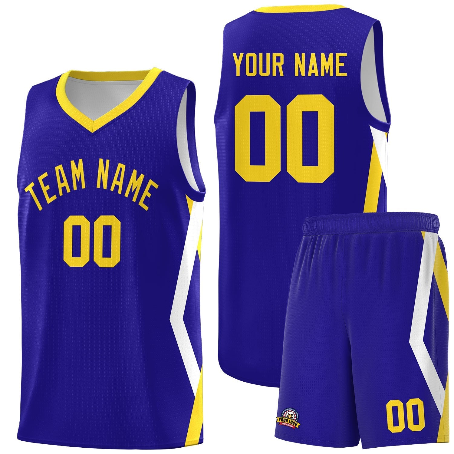 Custom Royal Side Rhombus Graffiti Pattern Kits Basketball Jersey|KXKSHOP