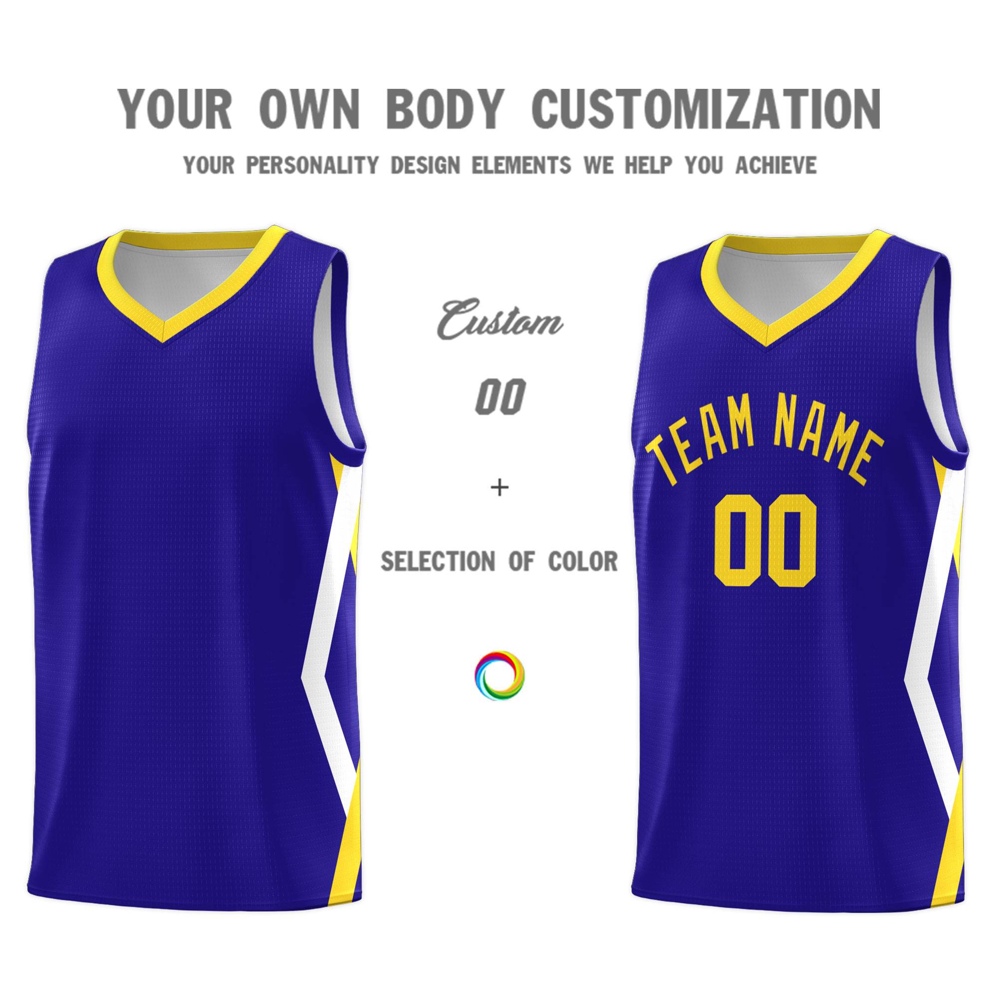 Custom Royal Side Rhombus Graffiti Pattern Kits Basketball Jersey|KXKSHOP