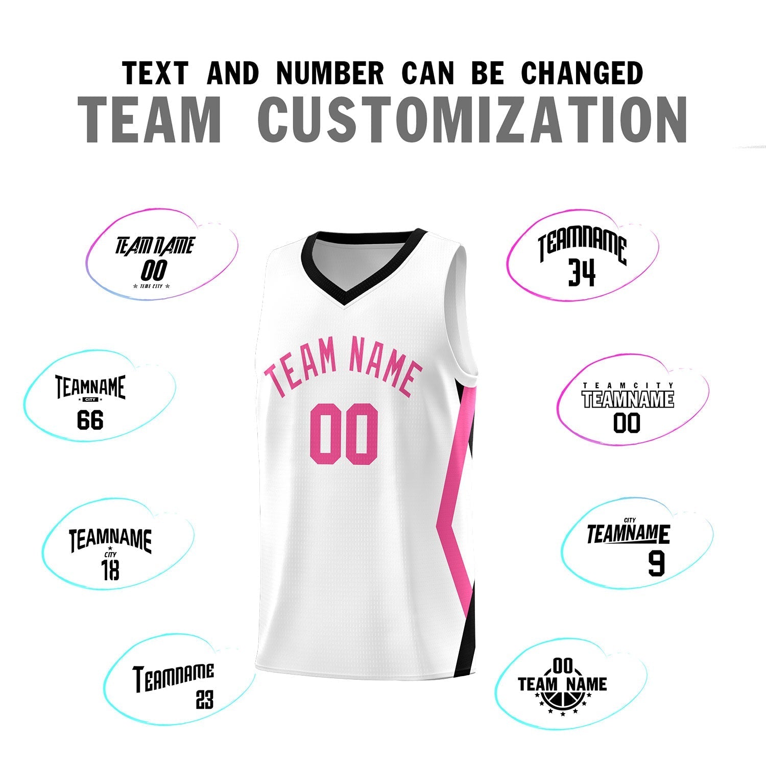 Custom White Side Rhombus Graffiti Pattern Kits Basketball Jersey|KXKSHOP