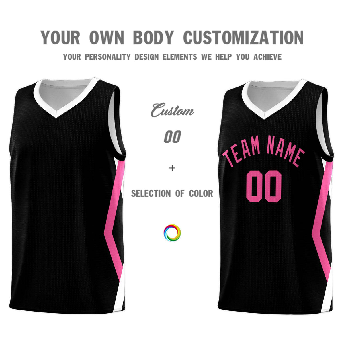 Custom Black Side Rhombus Graffiti Pattern Kits Basketball Jersey|KXKSHOP