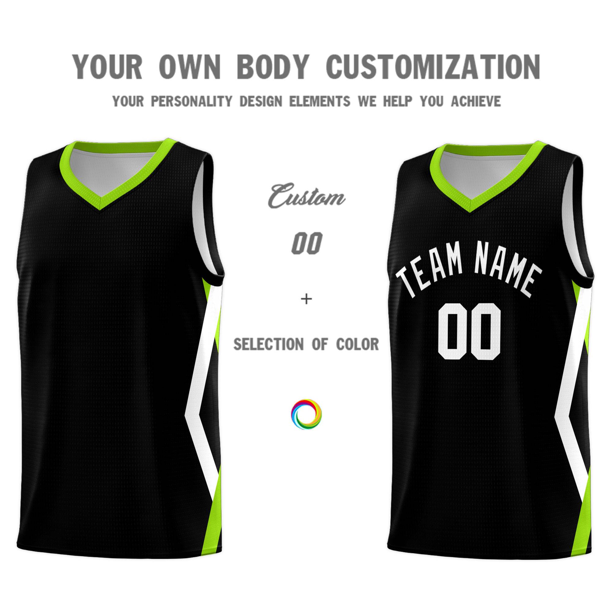 Custom Black Side Rhombus Graffiti Pattern Kits Basketball Jersey|KXKSHOP