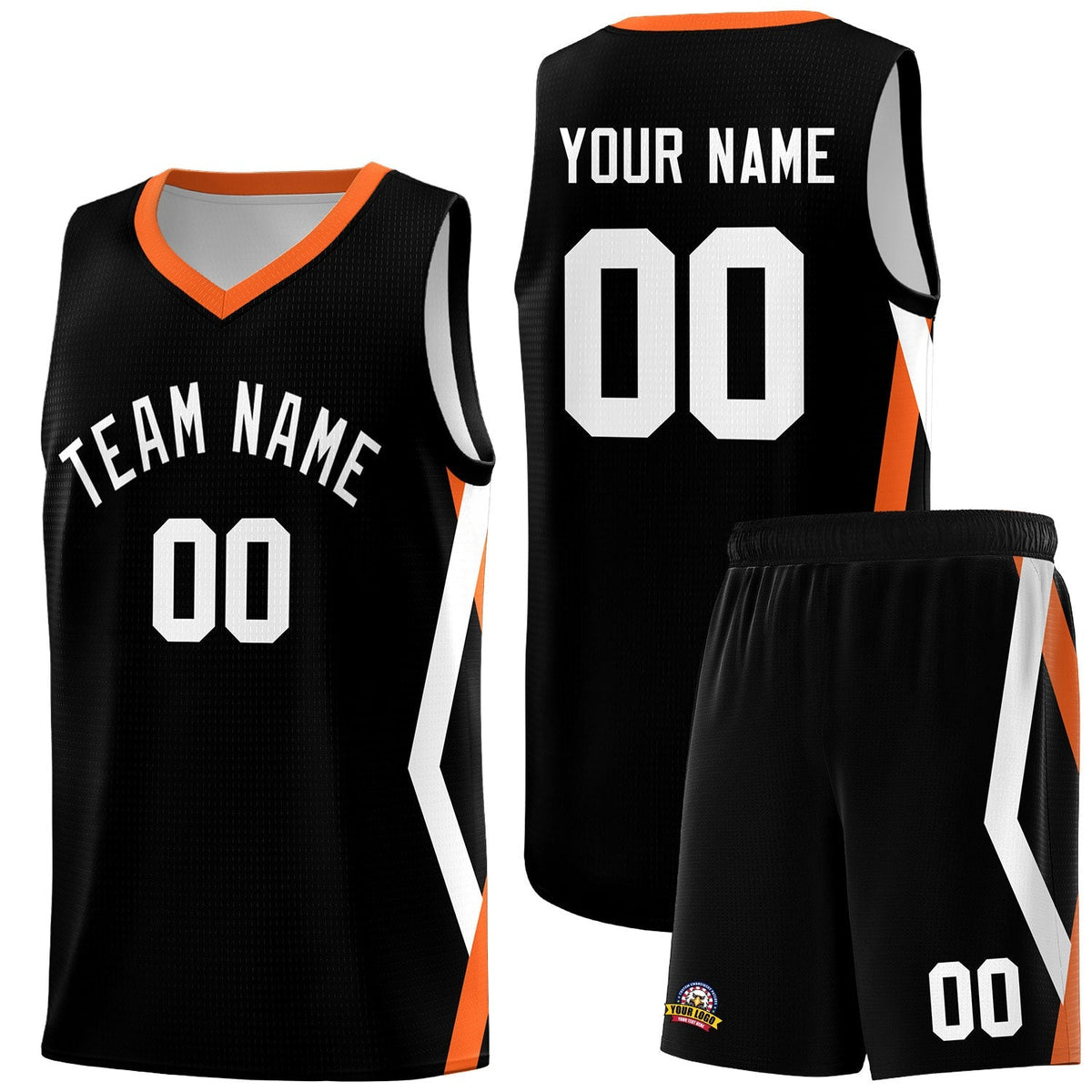 Custom Black Side Rhombus Graffiti Pattern Kits Basketball Jersey|KXKSHOP