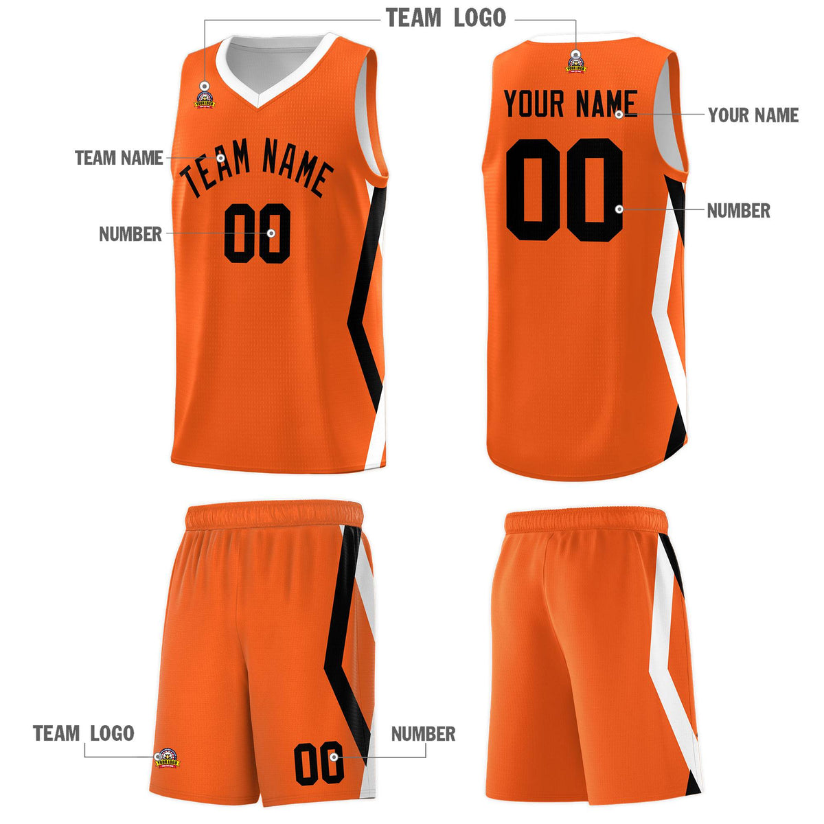 Custom Orange Side Rhombus Graffiti Pattern Kits Basketball Jersey|KXKSHOP
