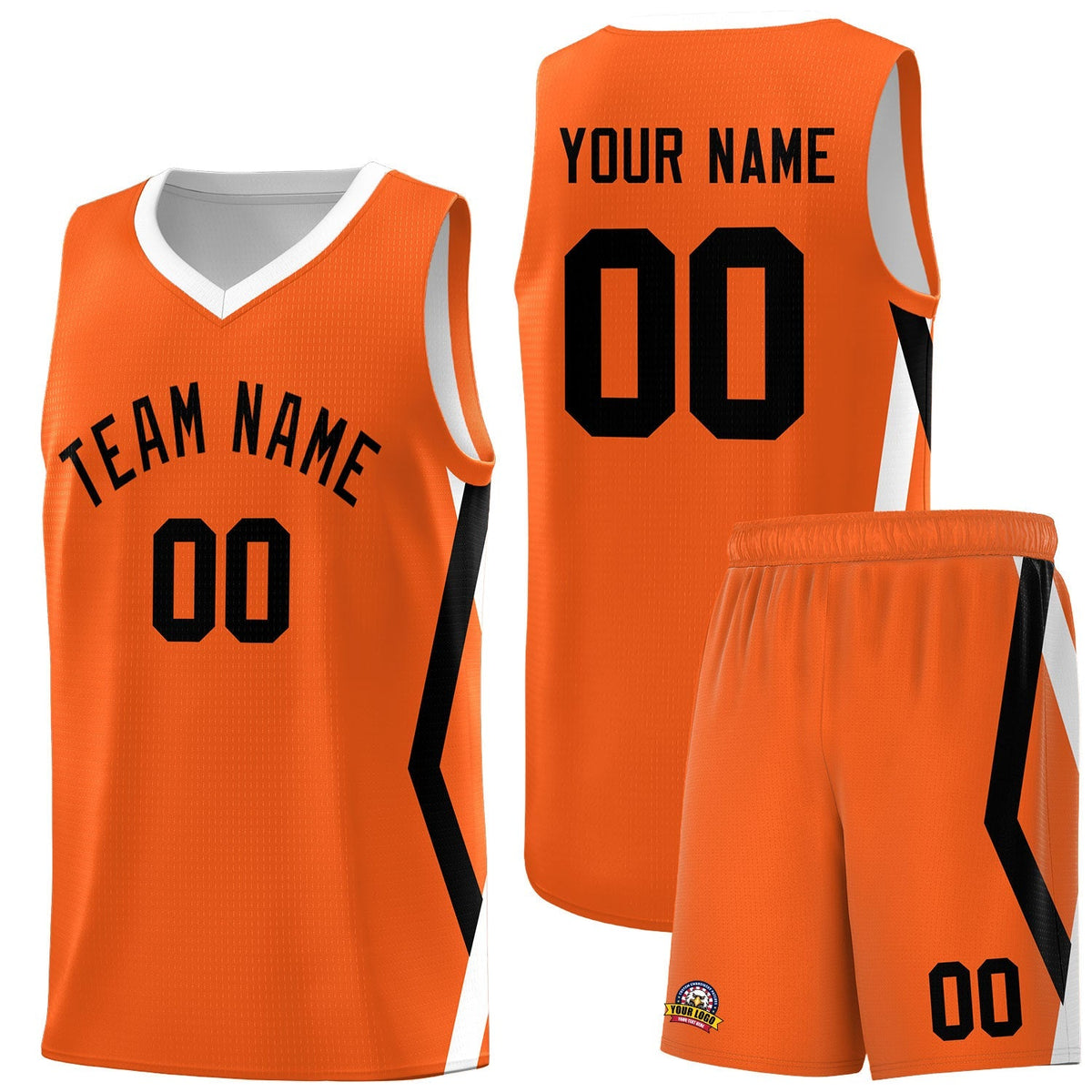 Custom Orange Side Rhombus Graffiti Pattern Kits Basketball Jersey|KXKSHOP