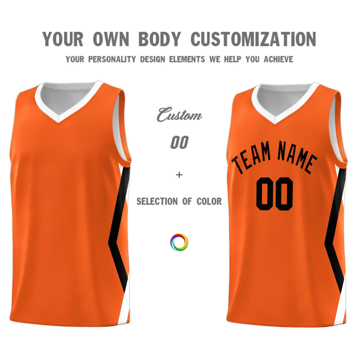 Custom Orange Side Rhombus Graffiti Pattern Kits Basketball Jersey|KXKSHOP