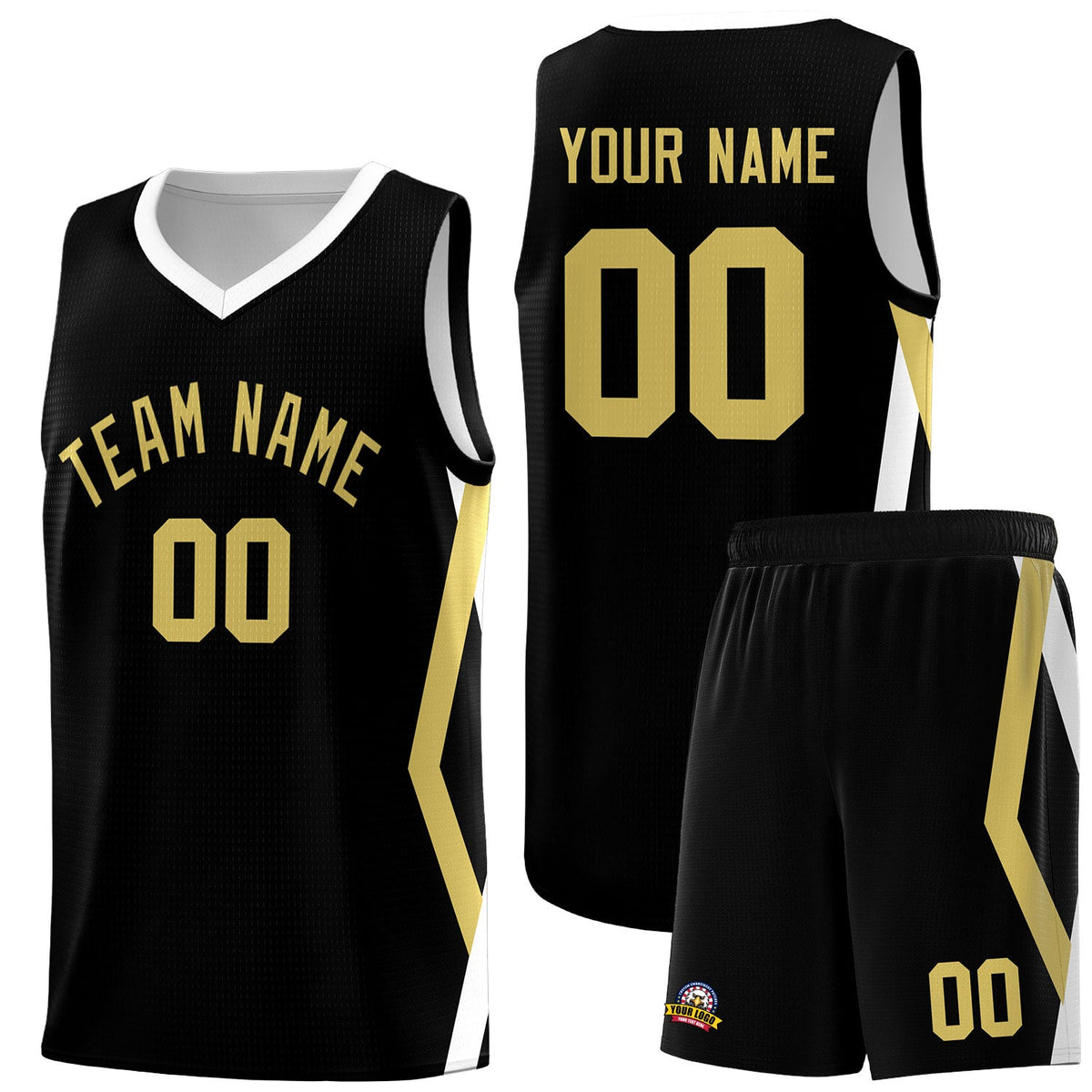 Custom Black Side Rhombus Graffiti Pattern Kits Basketball Jersey|KXKSHOP