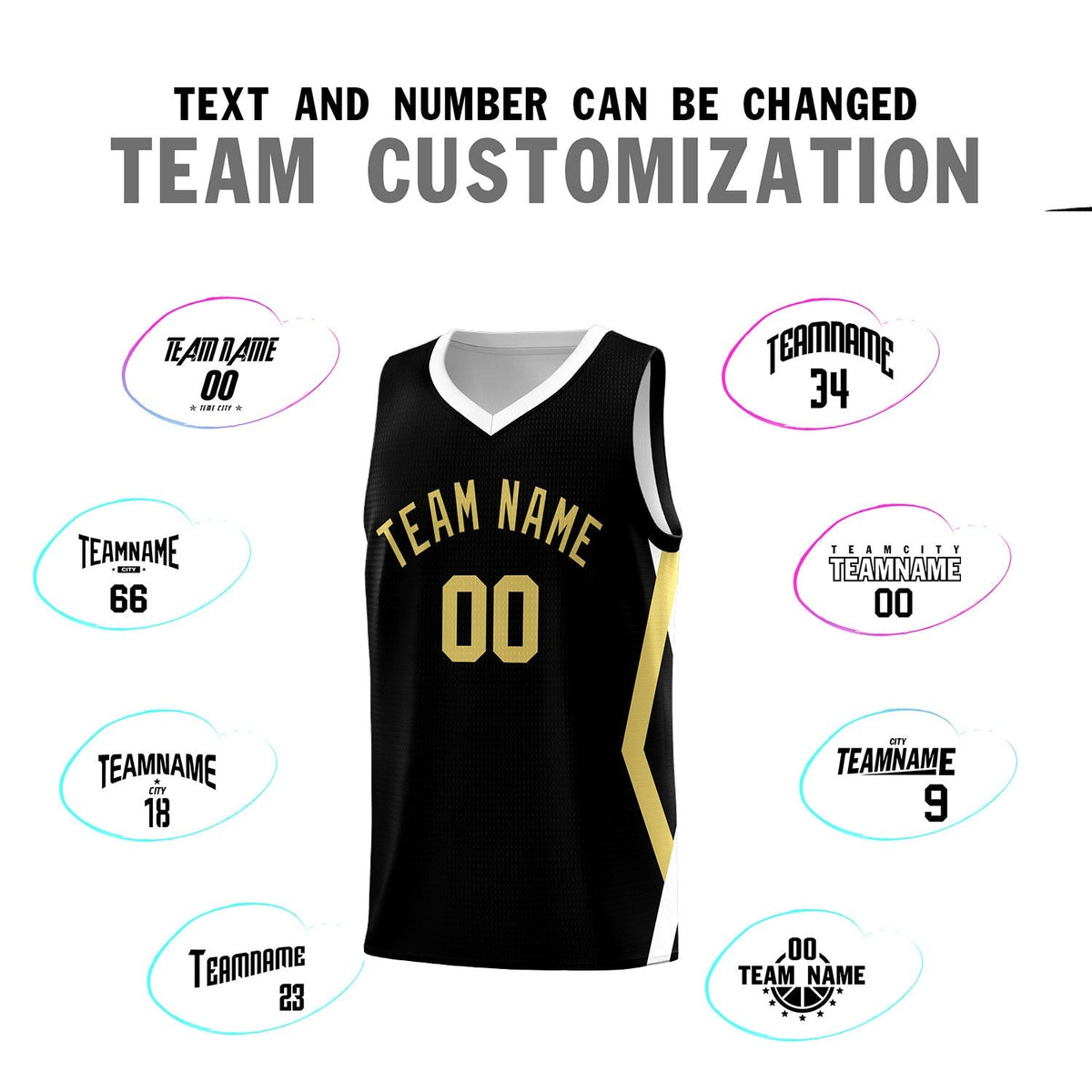 Custom Black Side Rhombus Graffiti Pattern Kits Basketball Jersey|KXKSHOP