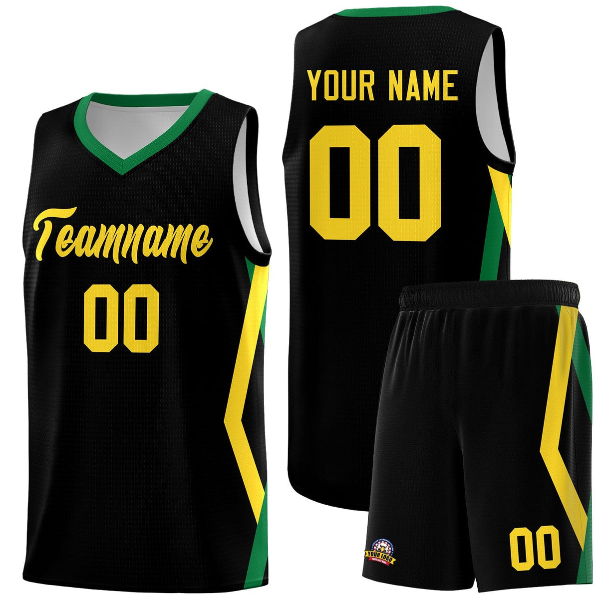 Custom Black Side Rhombus Graffiti Pattern Kits Basketball Jersey|KXKSHOP