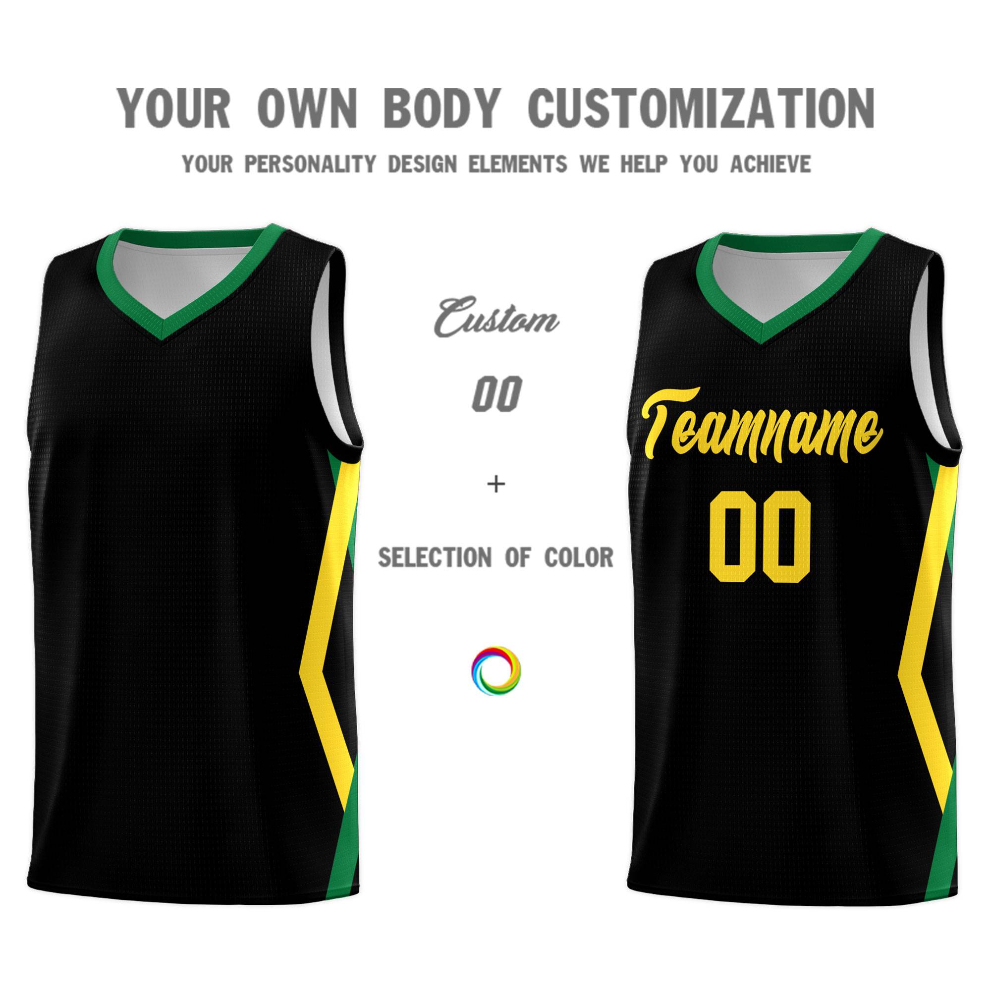 Custom Black Side Rhombus Graffiti Pattern Kits Basketball Jersey|KXKSHOP