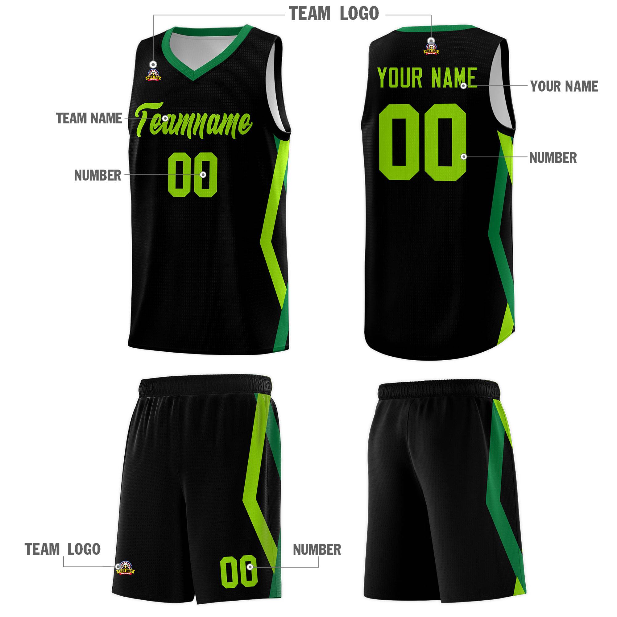 Custom Black Side Rhombus Graffiti Pattern Kits Basketball Jersey|KXKSHOP
