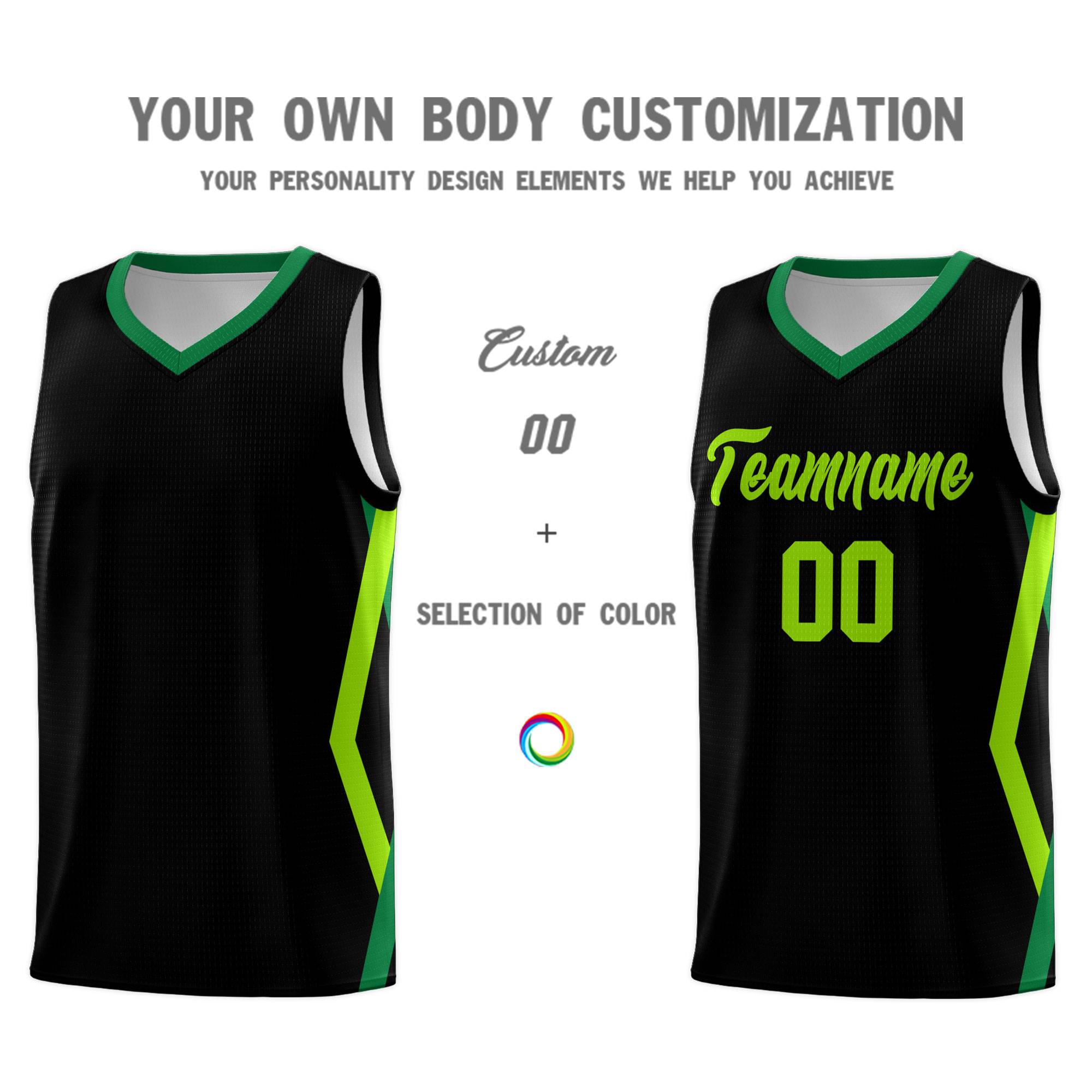 Custom Black Side Rhombus Graffiti Pattern Kits Basketball Jersey|KXKSHOP