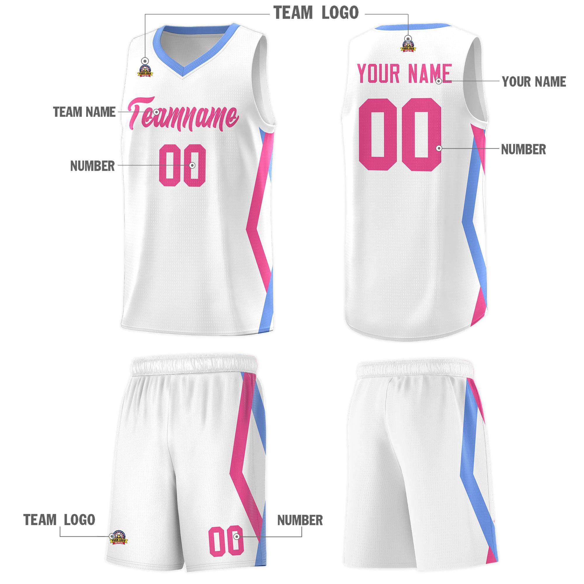 Custom White Side Rhombus Graffiti Pattern Kits Basketball Jersey|KXKSHOP