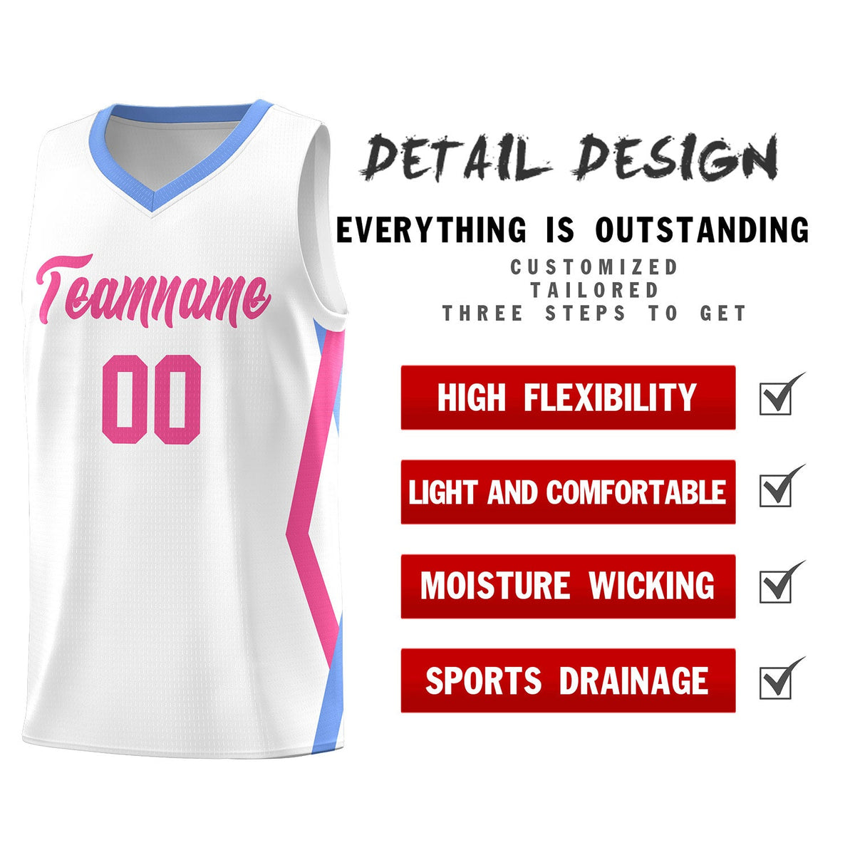 Custom White Side Rhombus Graffiti Pattern Kits Basketball Jersey|KXKSHOP