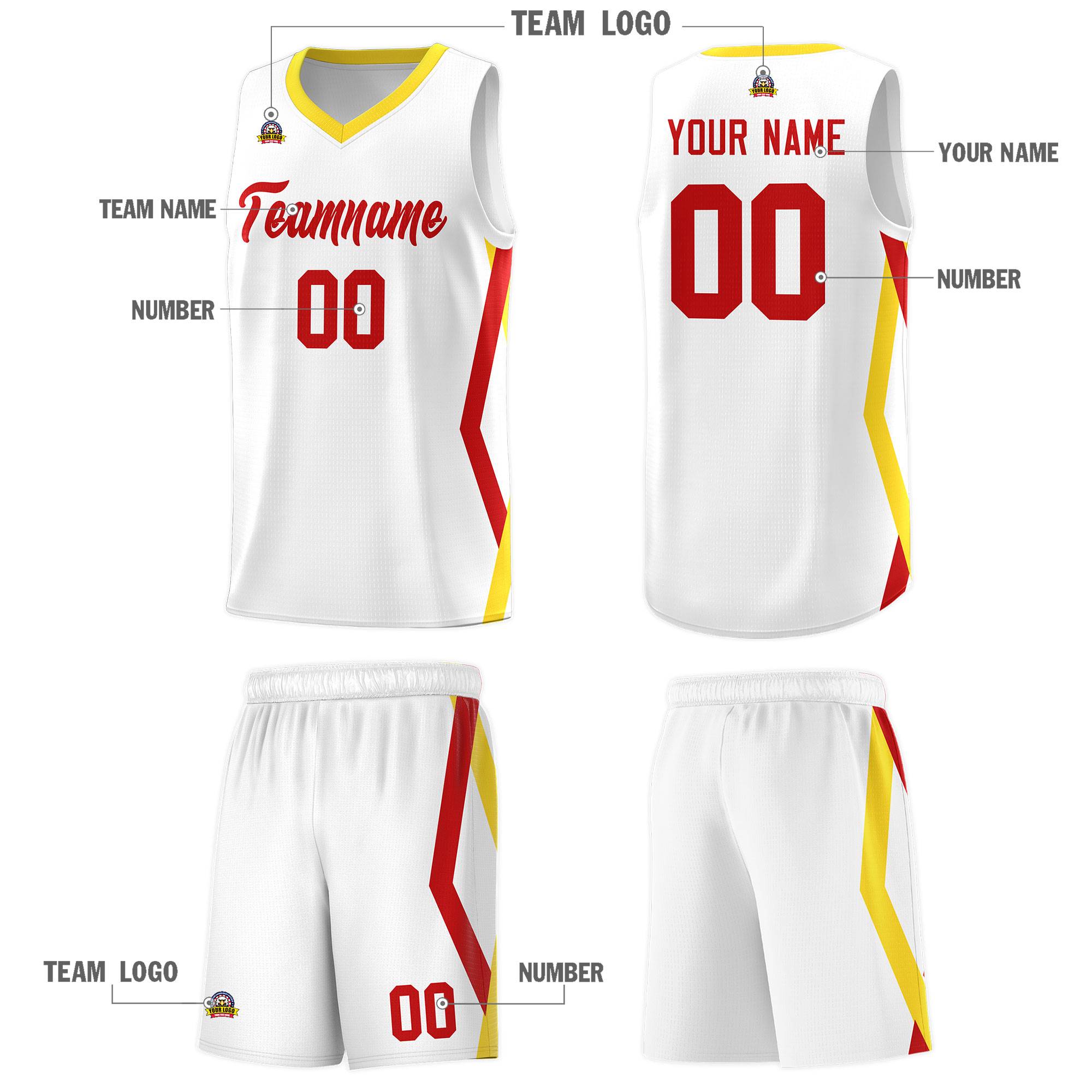 Custom White Side Rhombus Graffiti Pattern Kits Basketball Jersey|KXKSHOP
