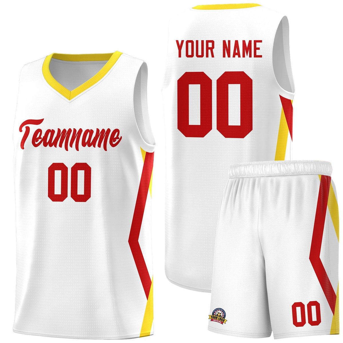 Custom White Side Rhombus Graffiti Pattern Kits Basketball Jersey|KXKSHOP