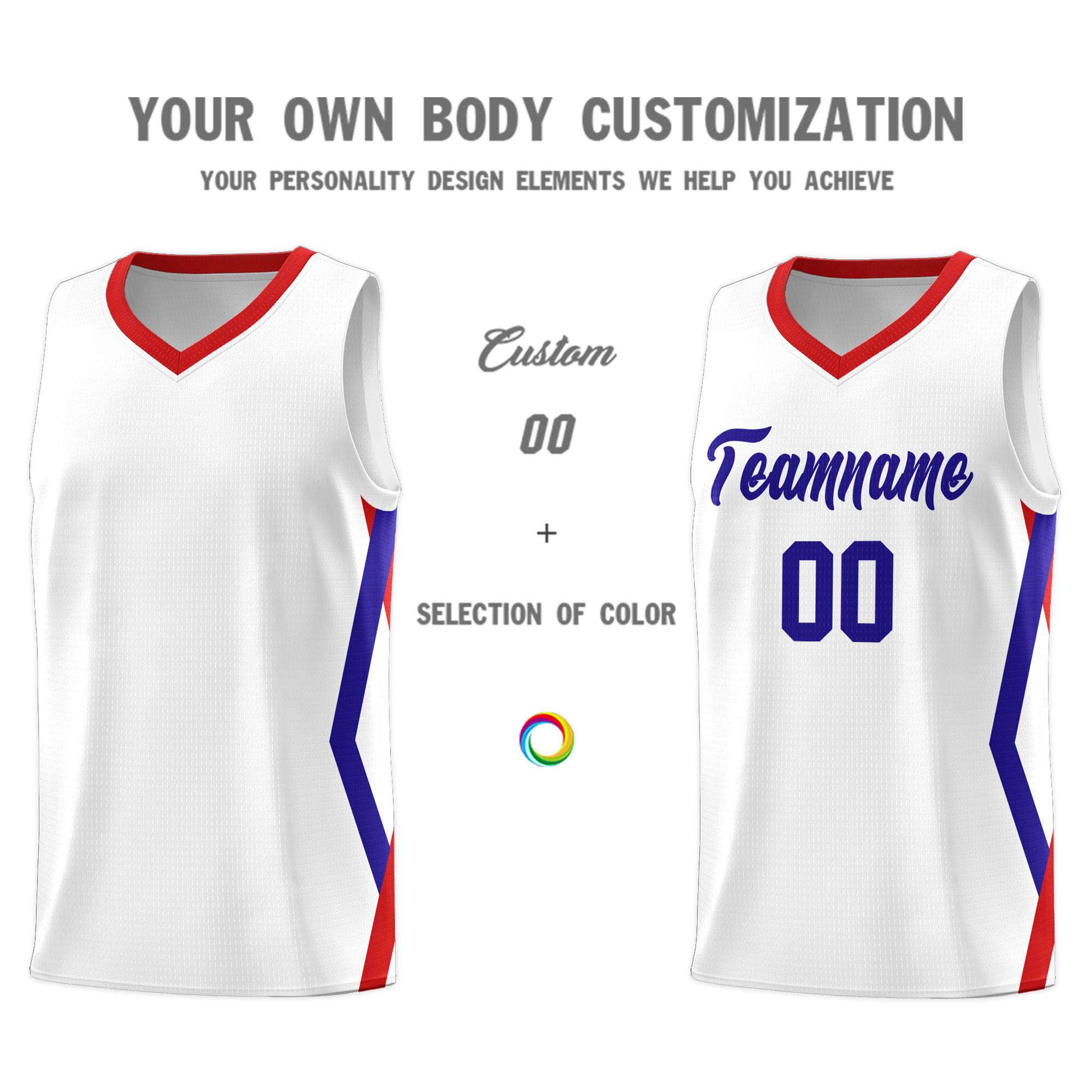 Custom White Side Rhombus Graffiti Pattern Kits Basketball Jersey|KXKSHOP