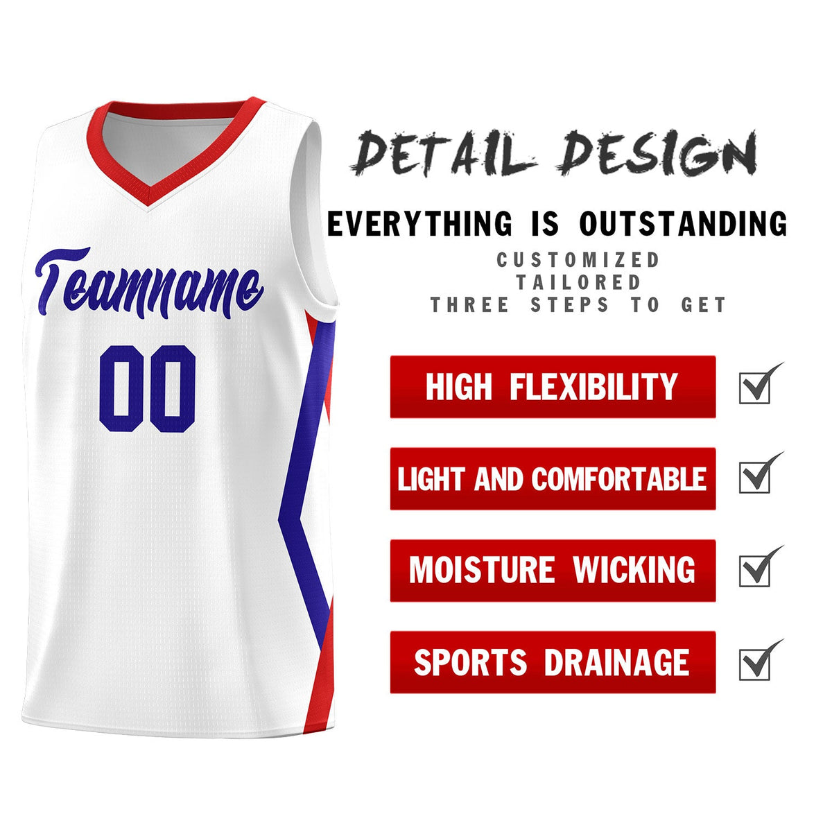 Custom White Side Rhombus Graffiti Pattern Kits Basketball Jersey|KXKSHOP