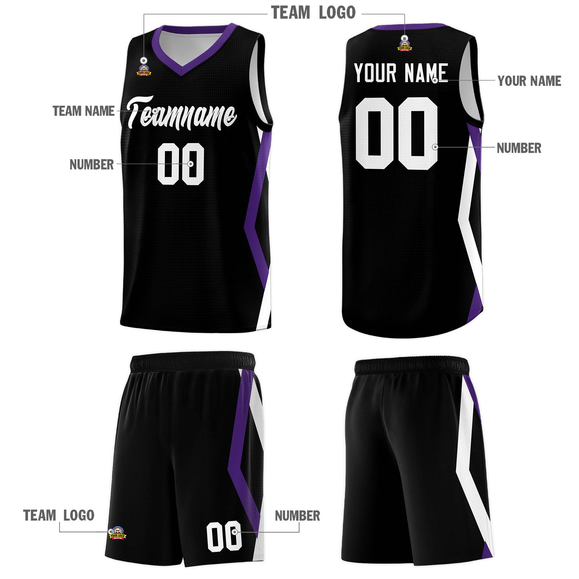 Custom Black Side Rhombus Graffiti Pattern Kits Basketball Jersey|KXKSHOP