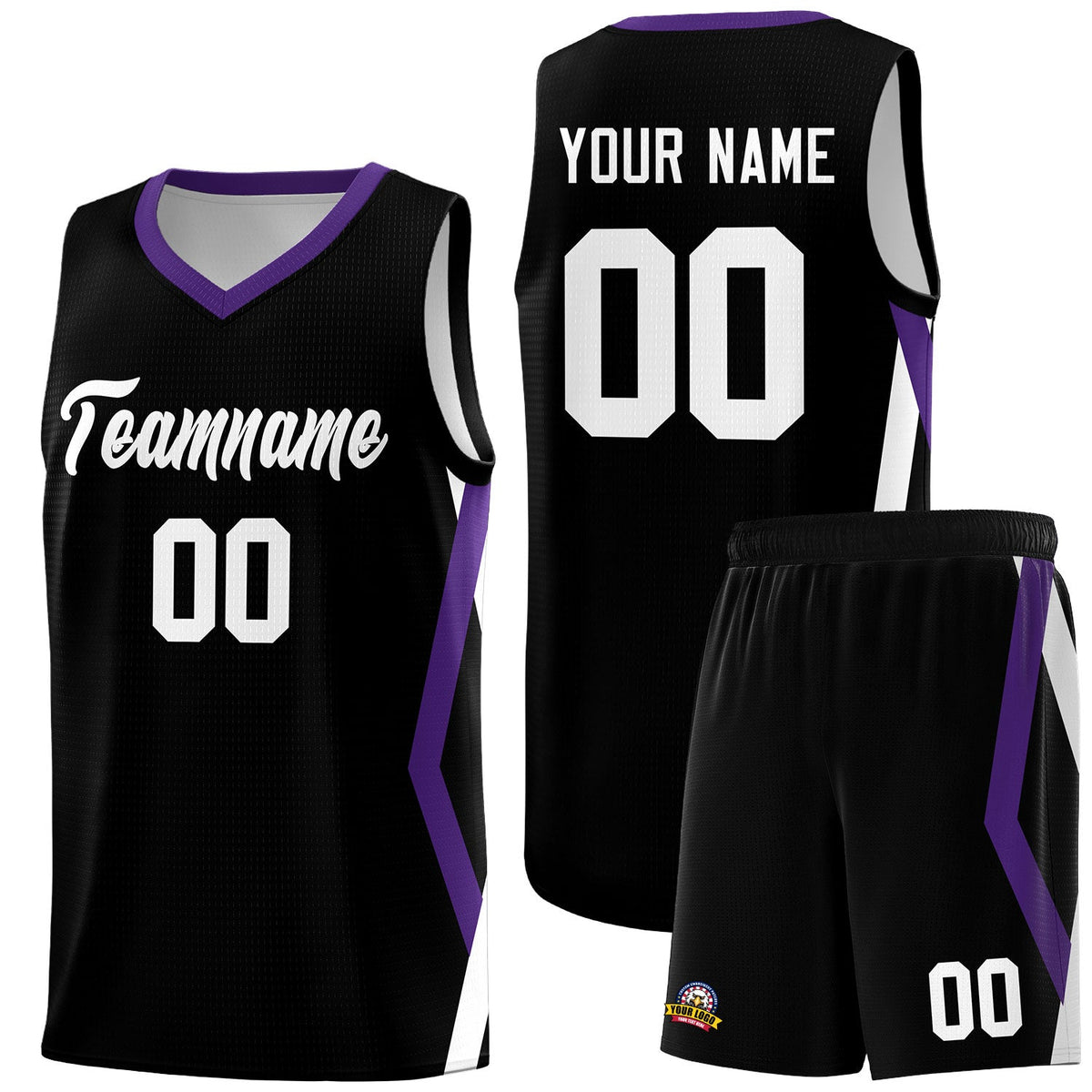 Custom Black Side Rhombus Graffiti Pattern Kits Basketball Jersey|KXKSHOP