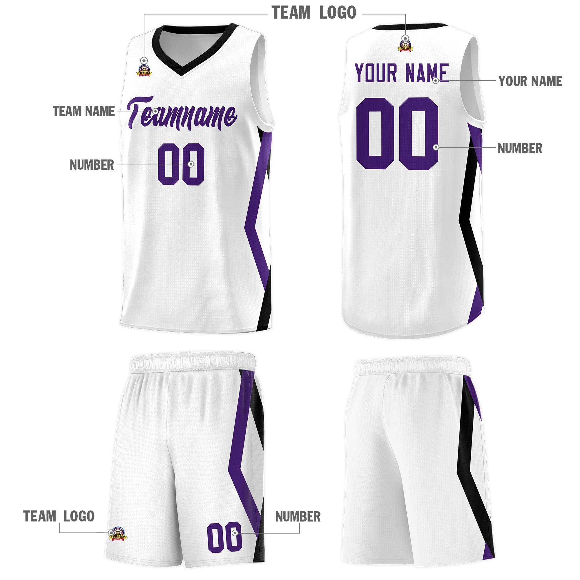 Custom White Side Rhombus Graffiti Pattern Kits Basketball Jersey|KXKSHOP