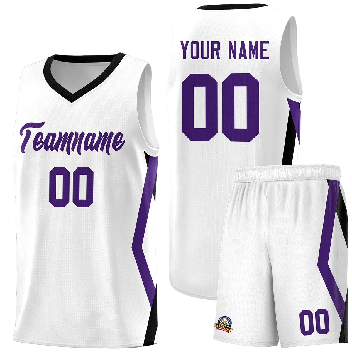 Custom White Side Rhombus Graffiti Pattern Kits Basketball Jersey|KXKSHOP