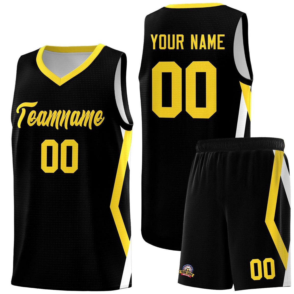 Custom Black Side Rhombus Graffiti Pattern Kits Basketball Jersey|KXKSHOP