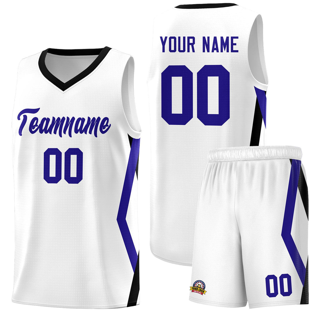 Custom White Side Rhombus Graffiti Pattern Kits Basketball Jersey|KXKSHOP