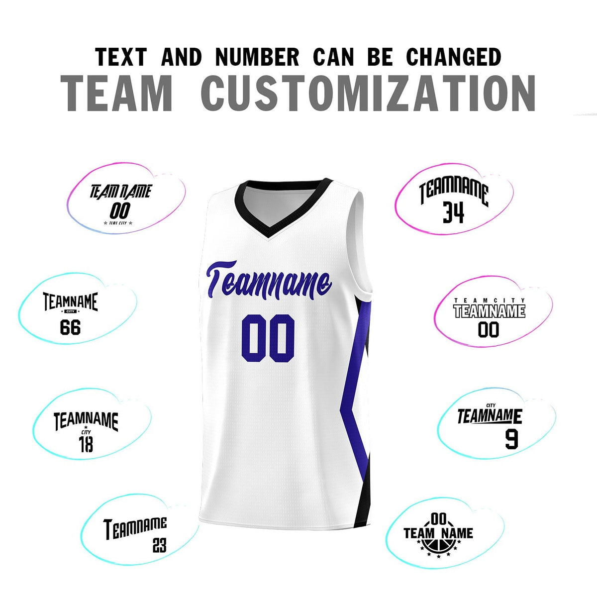 Custom White Side Rhombus Graffiti Pattern Kits Basketball Jersey|KXKSHOP