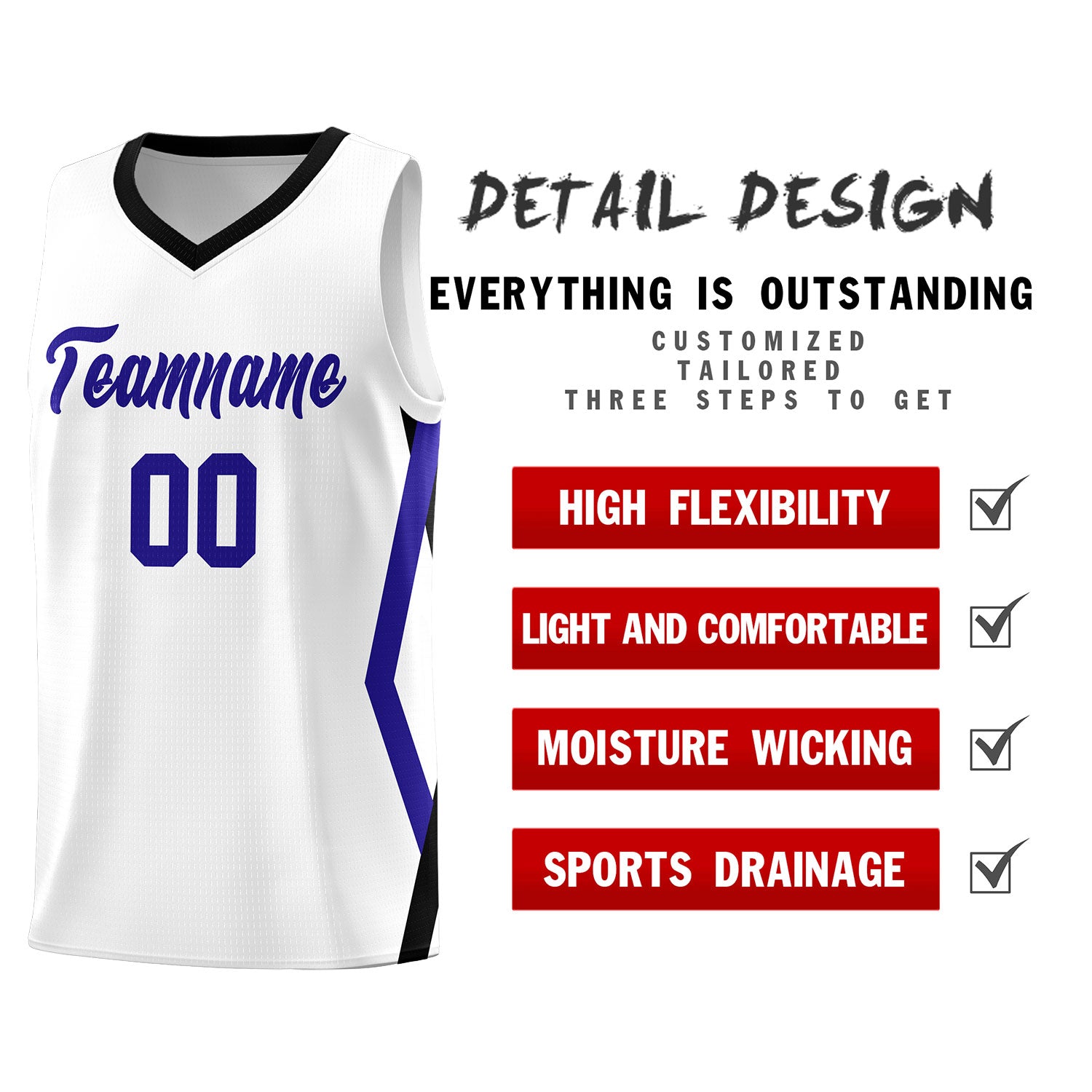Custom White Side Rhombus Graffiti Pattern Kits Basketball Jersey|KXKSHOP