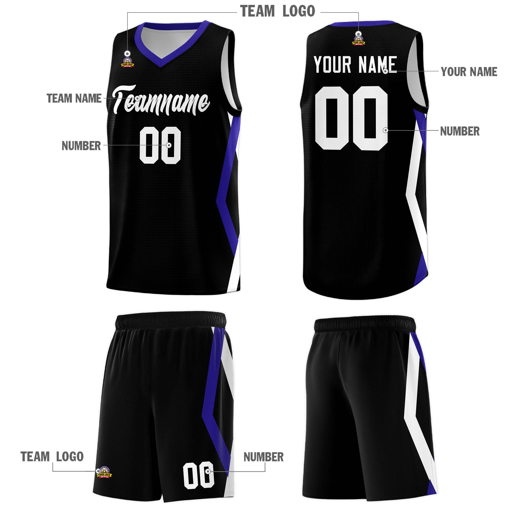 Custom Black Side Rhombus Graffiti Pattern Kits Basketball Jersey|KXKSHOP