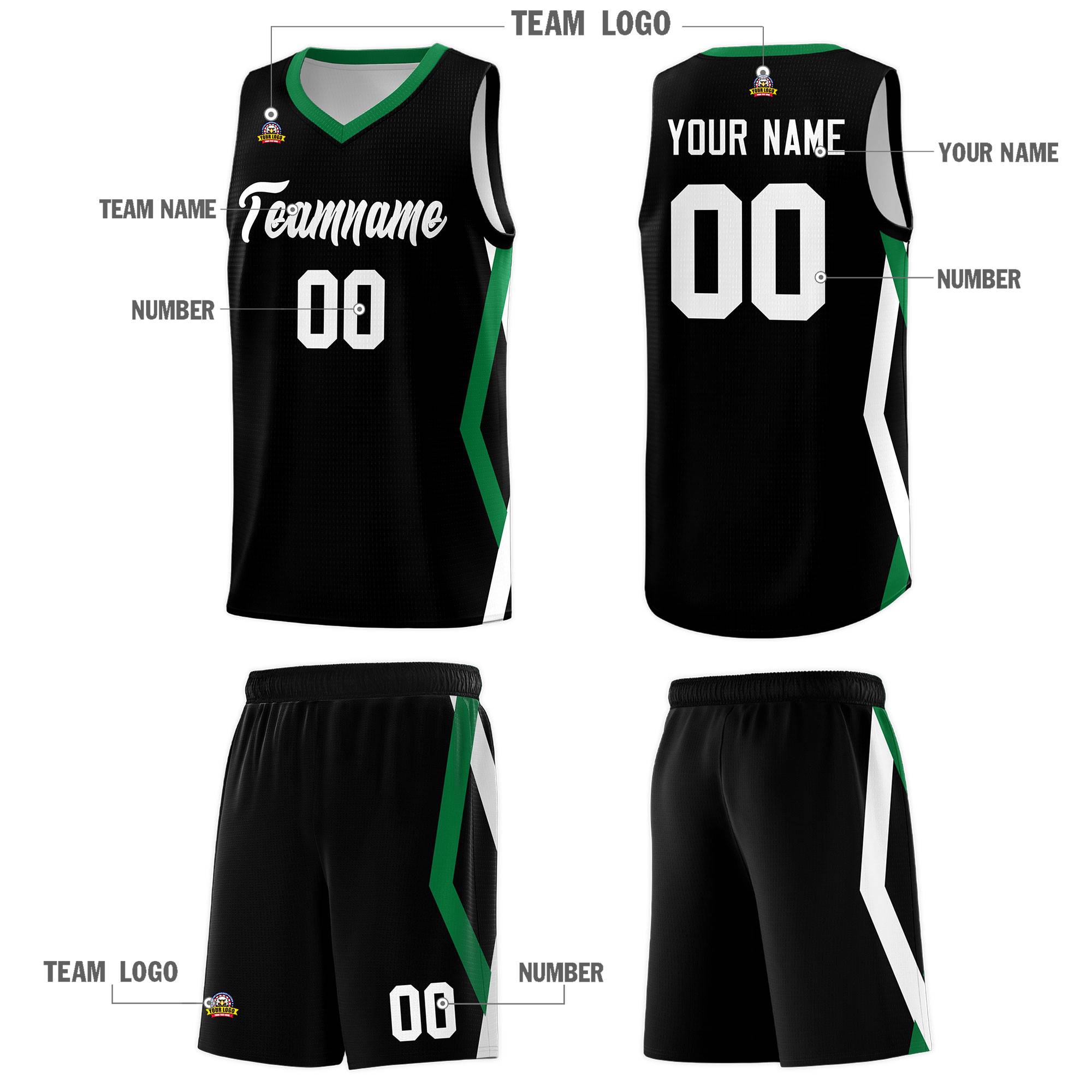Custom Black Side Rhombus Graffiti Pattern Kits Basketball Jersey|KXKSHOP