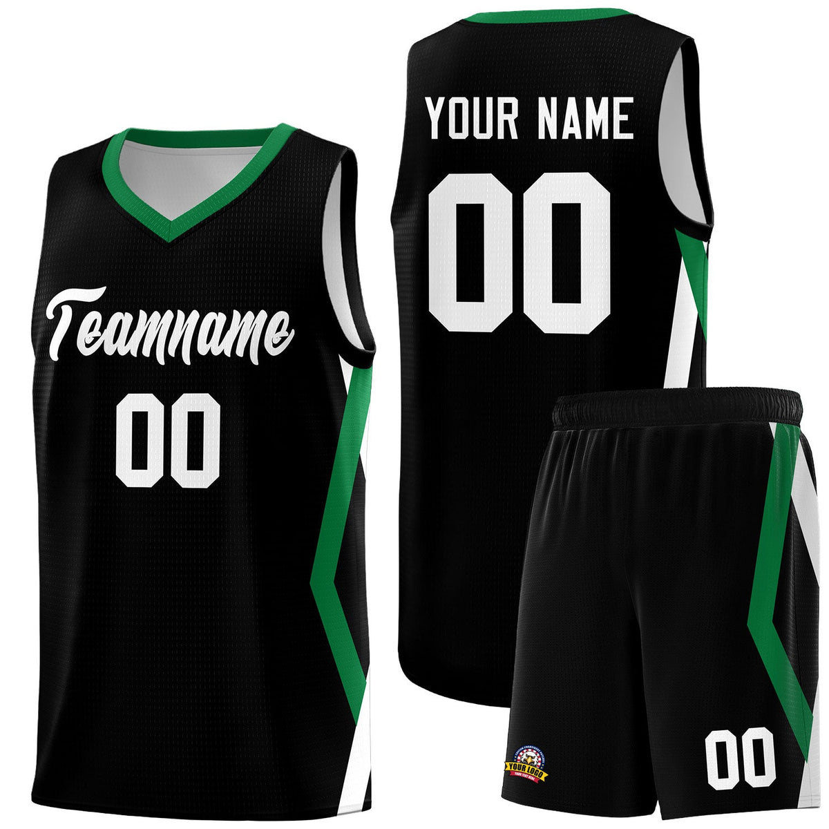 Custom Black Side Rhombus Graffiti Pattern Kits Basketball Jersey|KXKSHOP