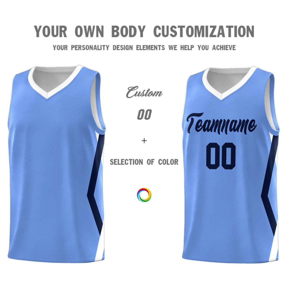 Custom Light Blue Side Rhombus Graffiti Pattern Kits Basketball Jersey|KXKSHOP