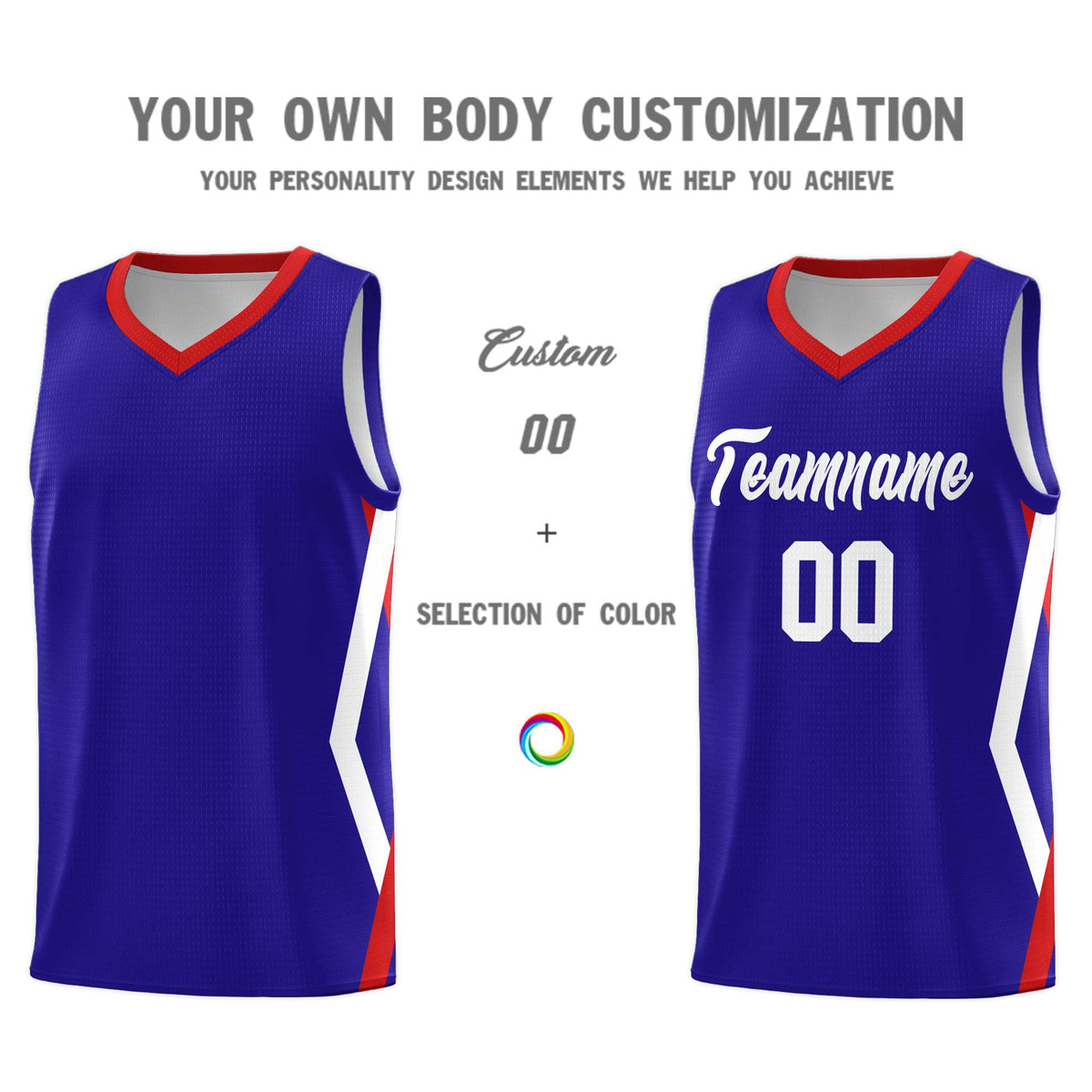 Custom Royal Side Rhombus Graffiti Pattern Kits Basketball Jersey|KXKSHOP