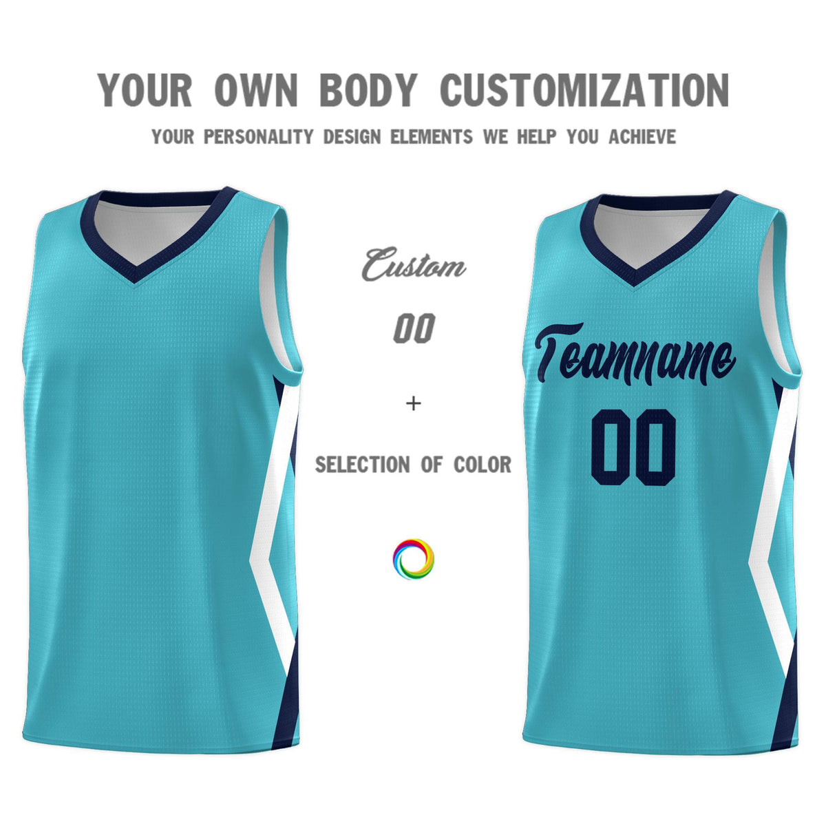 Custom Sky Blue Side Rhombus Graffiti Pattern Kits Basketball Jersey|KXKSHOP