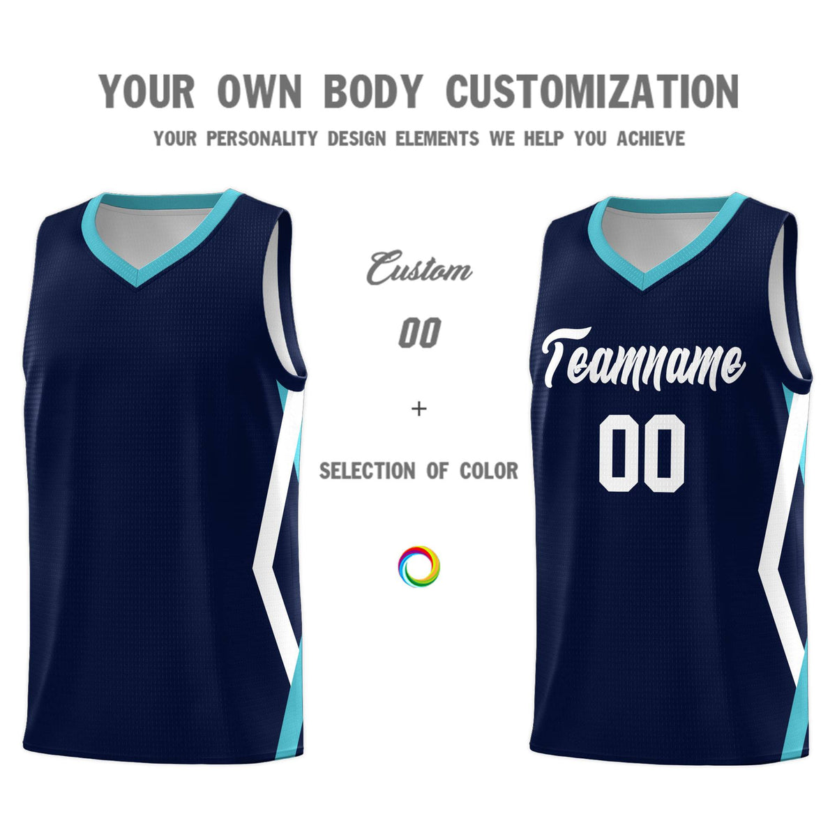 Custom Navy Side Rhombus Graffiti Pattern Kits Basketball Jersey|KXKSHOP