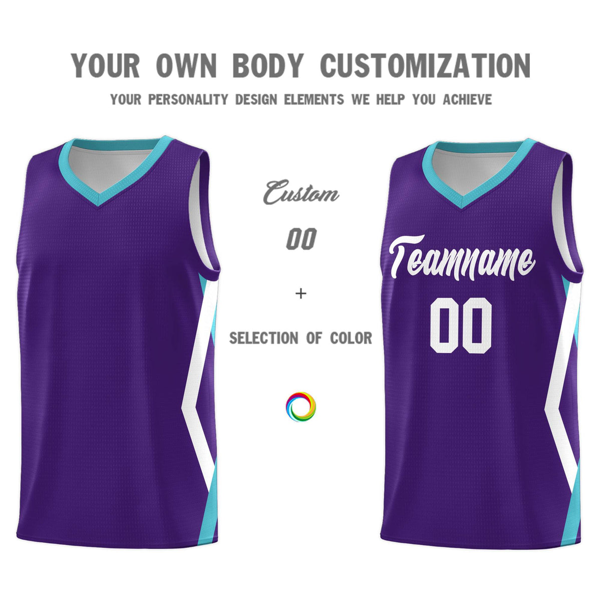 Custom Purple Side Rhombus Graffiti Pattern Kits Basketball Jersey|KXKSHOP