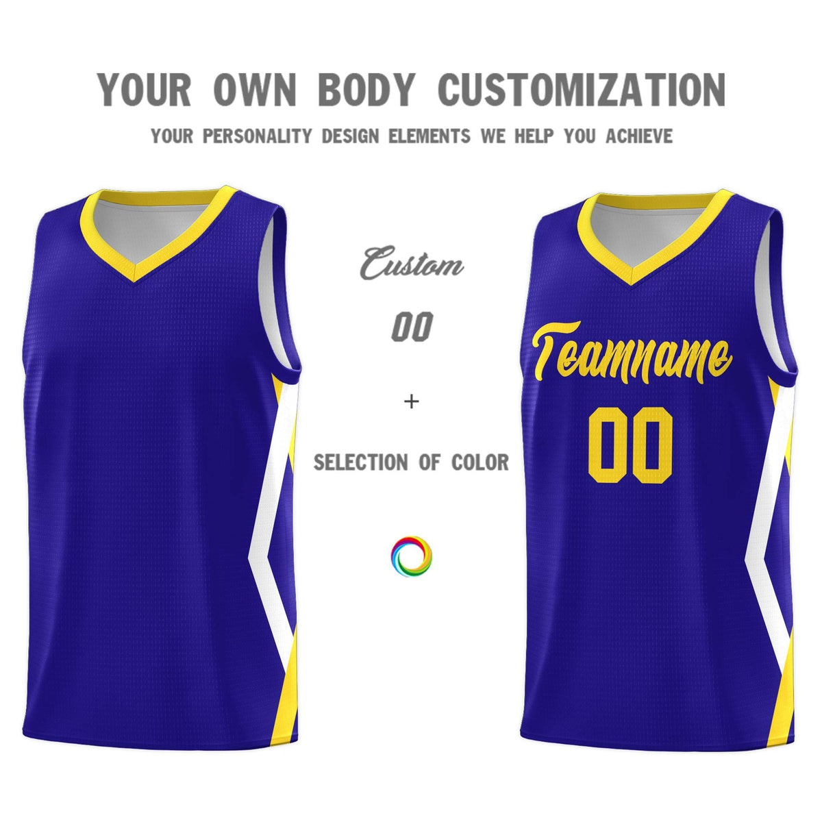 Custom Royal Side Rhombus Graffiti Pattern Kits Basketball Jersey|KXKSHOP