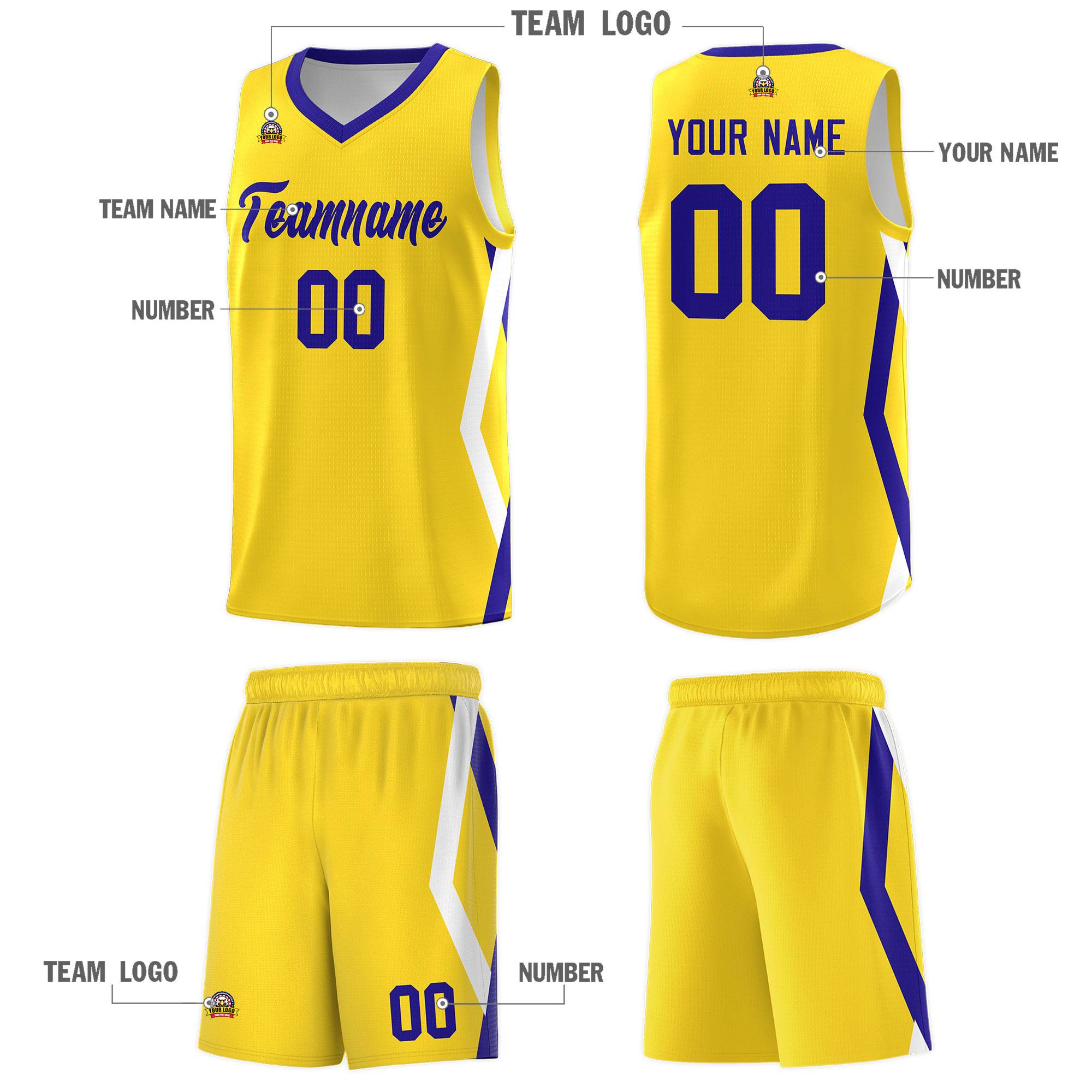 Custom Gold Side Rhombus Graffiti Pattern Kits Basketball Jersey|KXKSHOP
